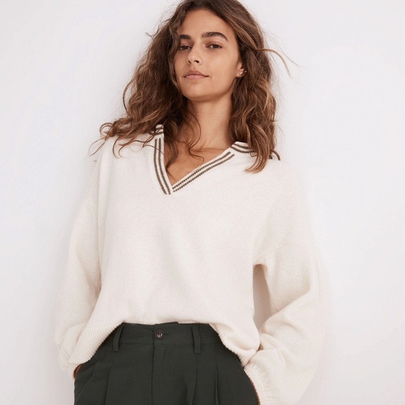 Madewell | Wiltshire split v-neck sweater | L - Picture 1 of 5